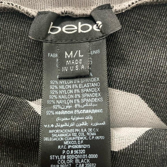 Vintage Y2K Bebe One Shoulder Stretchy Bodycon Dress Size M/L Gray Black - Picture 6 of 6